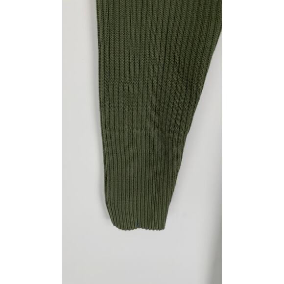 O. Vianca Ribbed Long Sleeve Cut Out Knit Maxi Dress Womens Size Large Green New - Picture 4 of 10